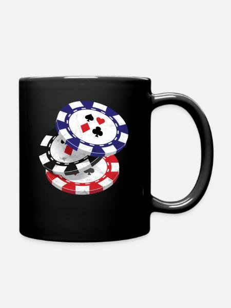Poker Texas Holdem Pokerface Casino Tout à Vegas - Mug uni - noir