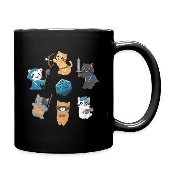 Rollenspiel Brettspiel Katzen Katze - Tasse einfarbig - Schwarz - Rechts