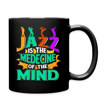 Jazz musical instrument saxophone - Full Colour Mug - black - Right