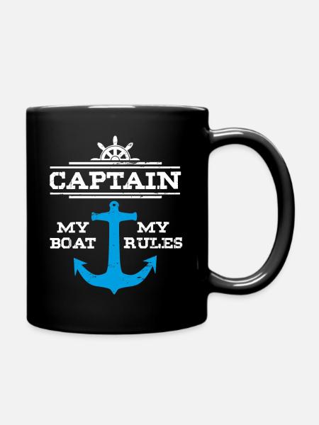 capitaine mon bateau mes règles - Mug uni - noir