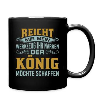 Handwerker lustiger Spruch Mechaniker Dachdecker - Tasse einfarbig - Schwarz - Rechts