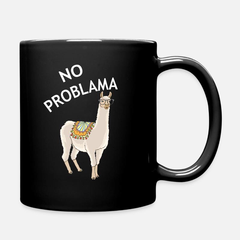 No Problama Lama | Alpaka Tier Lustig Geschenkidee - Tasse einfarbig - Schwarz