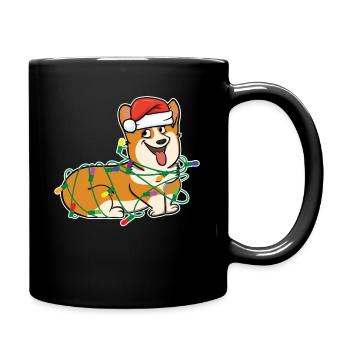 Corgi Dog String Lights Christmas Gift - Full Colour Mug - black - Right