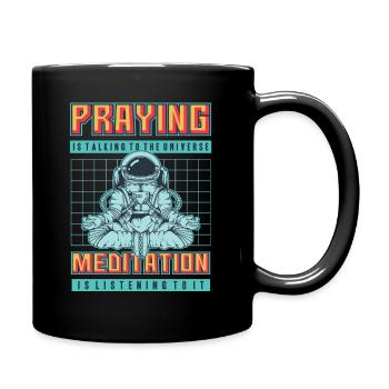 Cosmos - Praying - Meditation - Full Colour Mug - black - Right