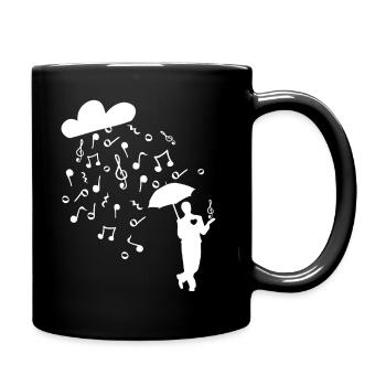 Notenschlüssel Singen Tanzen Instrument Geschenk - Tasse einfarbig - Schwarz - Rechts