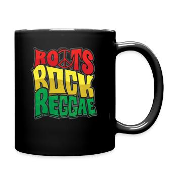 Roots reggae rock music - Full Colour Mug - black - Right
