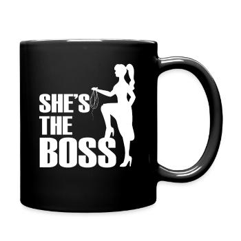 Cadeau bdsm elle est le patron - Mug uni - noir - Droite