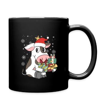 Vache vache paysanne paysan noël cadeau - Mug uni - noir - Droite