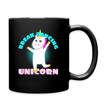 Breakdancing Einhorn Unicorn Geschenkidee Breaking - Tasse einfarbig - Schwarz - Rechts