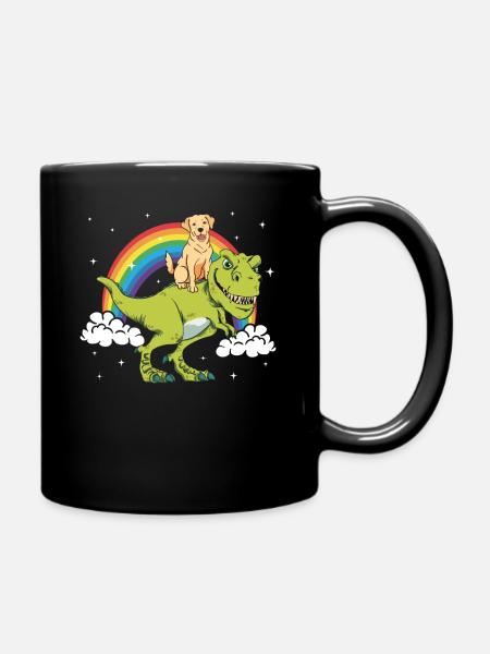 Labrador Retriever T-Rex Tyrannosaurus Dinosaurier - Tasse einfarbig - Schwarz