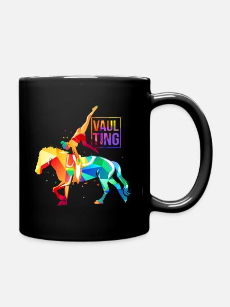 Pferd Voltigieren - Tasse einfarbig - Schwarz