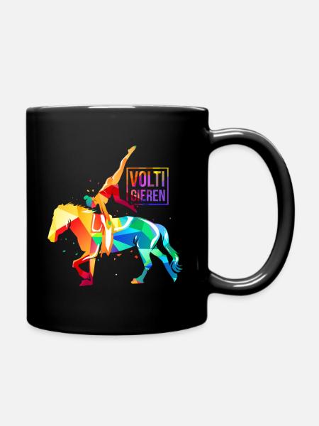 Voltigieren Pferd - Tasse einfarbig - Schwarz