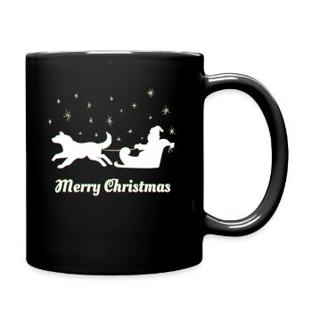 Weihnachten – Weihnachtspullover – Husky - Tasse einfarbig - Schwarz - Rechts