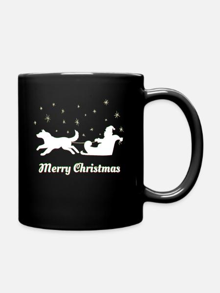 Weihnachten – Weihnachtspullover – Husky - Tasse einfarbig - Schwarz
