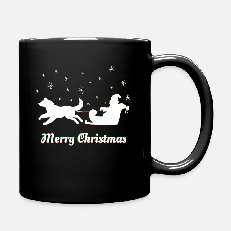 Weihnachten – Weihnachtspullover – Husky - Tasse einfarbig - Schwarz