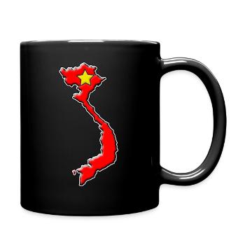 Carte du drapeau du Vietnam - Mug uni - noir - Droite