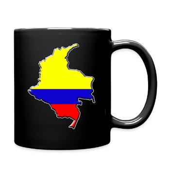 Colombia flag map - Full Colour Mug - black - Right