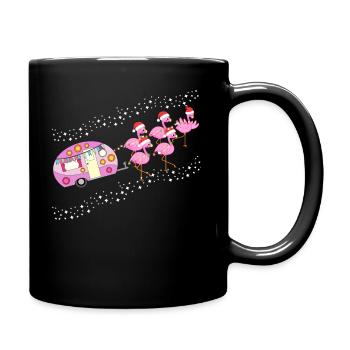 Noël Camping et Flamingo Fan idée cadeau - Mug uni - noir - Droite