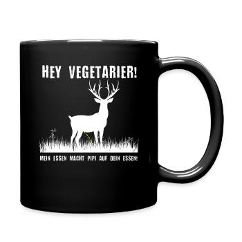 Hirsch Elch Natur Jagd Jagen Jäger Hunter - Tasse einfarbig - Schwarz - Rechts