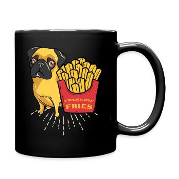 Pommes Frites Fritten Mops Boxer - Mug uni - noir - Droite