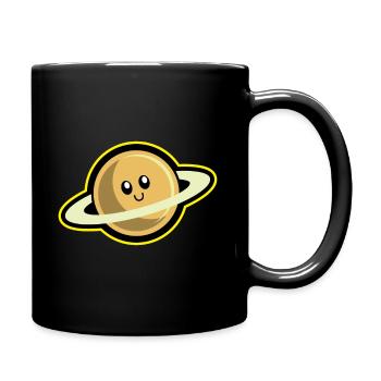 Saturn Planet Geschenk - Tasse einfarbig - Schwarz - Rechts
