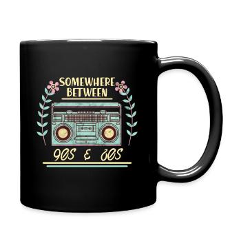 Retro Vintage Radio 80er 90er Geschenk Kassette - Tasse einfarbig - Schwarz - Rechts