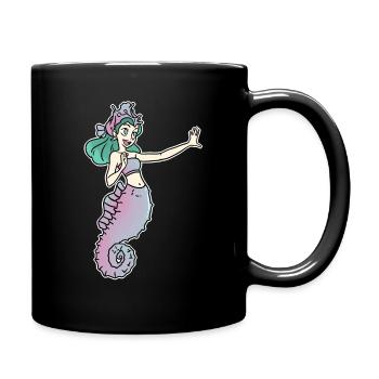 Cadeau océan poisson hippocampe princesse - Mug uni - noir - Droite