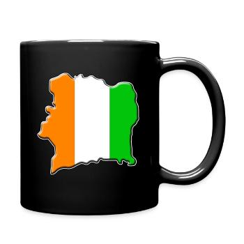 Ivory Coast flag map - Full Colour Mug - black - Right