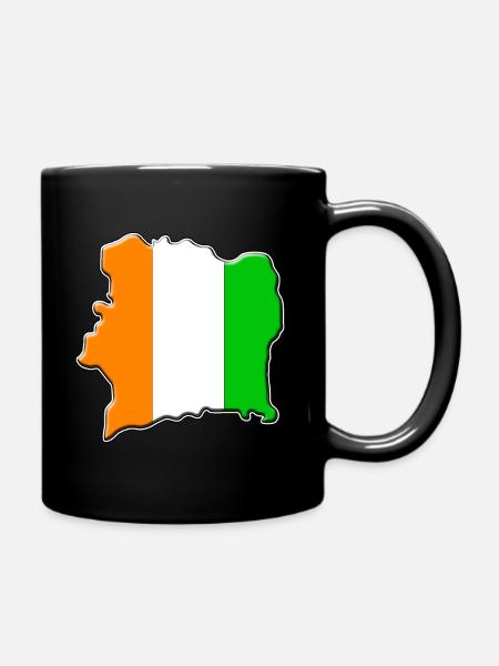 Carte de drapeau de la Côte d'Ivoire - Mug uni - noir