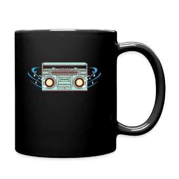 Retro Radio Musik Geschenkidee Vintage Style - Tasse einfarbig - Schwarz - Rechts