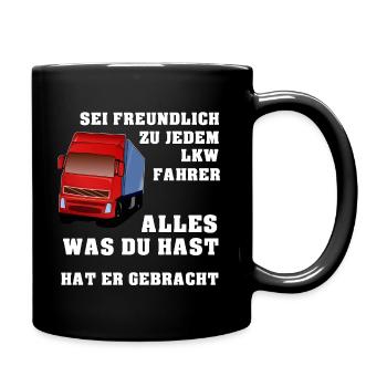 LKW Fahrer - Tasse einfarbig - Schwarz - Rechts