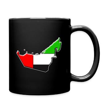 Carte du drapeau des Émirats arabes unis - Mug uni - noir - Droite