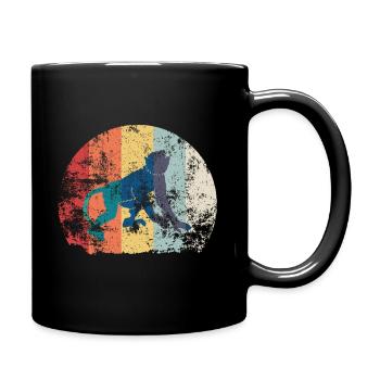Retro Vintage Affe | Tier 80er 90er Geschenk - Tasse einfarbig - Schwarz - Rechts