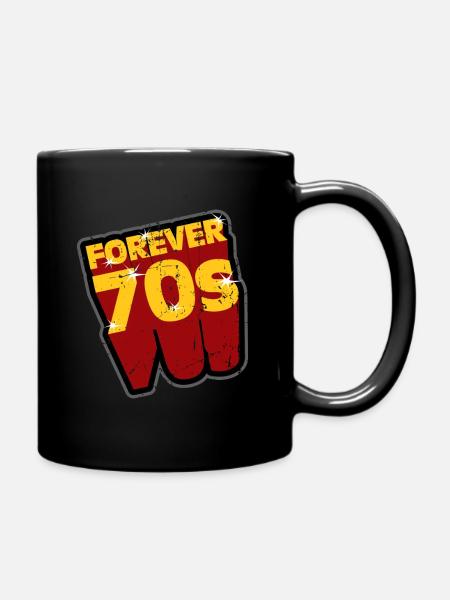 Die 70er Musik Hits Geschenk - Tasse einfarbig - Schwarz