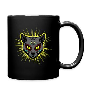 Sugar Cat Skull Mexico - Tasse einfarbig - Schwarz - Rechts