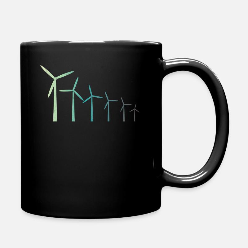 Windrad Windkraft Windenergie Geschenk nachhaltig - Tasse einfarbig - Schwarz