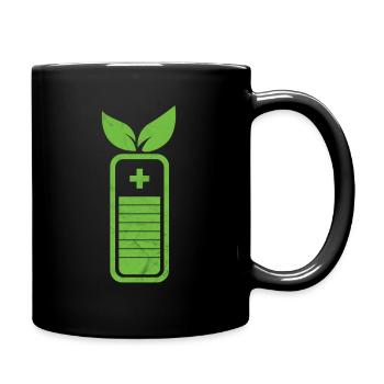 Renewable Energy Sustainability Electricity Battery - Full Colour Mug - black - Right