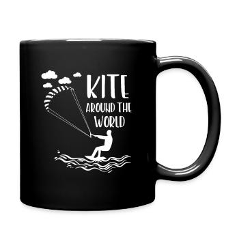 Kite Kite Surfing Kiten around World Water Sports - Full Colour Mug - black - Right
