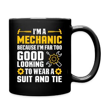 Mechaniker - Tasse einfarbig - Schwarz - Rechts