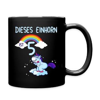 Licorne 5ème anniversaire - Mug uni - noir - Droite