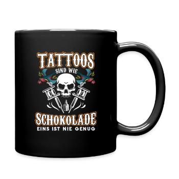 Tattoo Tätowierung Tattooist Tätowierer - Tasse einfarbig - Schwarz - Rechts