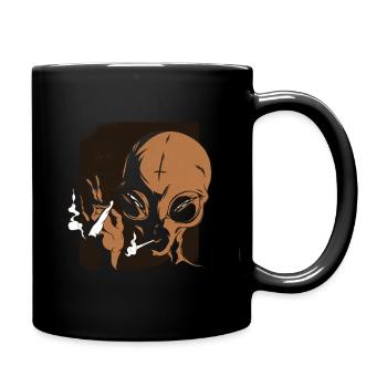 smoking alien - Full Colour Mug - black - Right