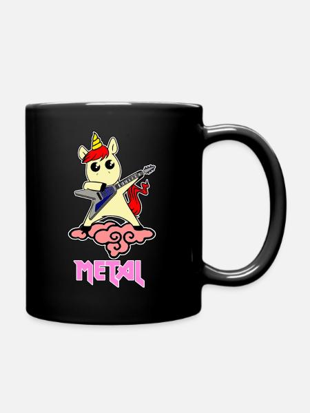 Licorne métallique - La licorne aime le métal - Mug uni - noir