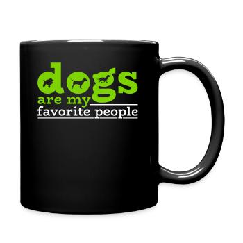 Les chiens adorables sont ma chemise préférée de personnes - Mug uni - noir - Droite