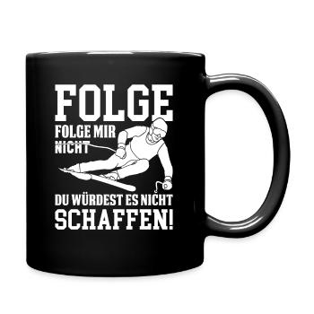 Dire de ski - Mug uni - noir - Droite