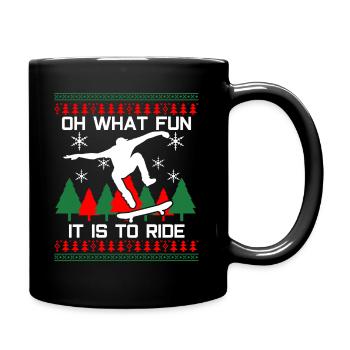 Skateboard Christmas - Full Colour Mug - black - Right