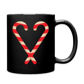 Candy canes coeur pour noel - Mug uni - noir - Droite