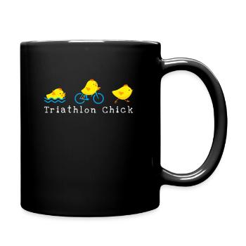 Triathlète drôle de poussin de triathlon - Mug uni - noir - Droite