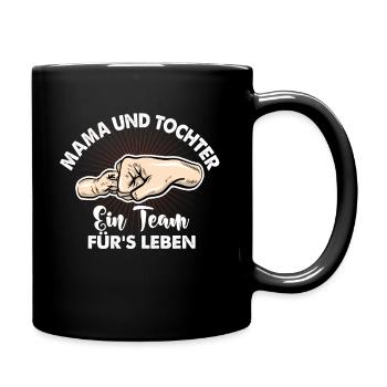 Mutter Tochter T-Shirt - Tasse einfarbig - Schwarz - Rechts