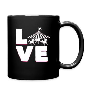 Liebe Fasching Karneval Idee fünfte Jahreszeit - Tasse einfarbig - Schwarz - Rechts